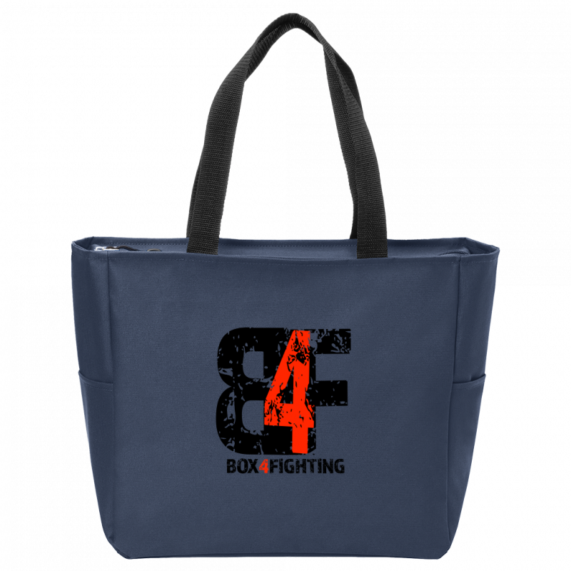 Black B4F Logo Zip Tote