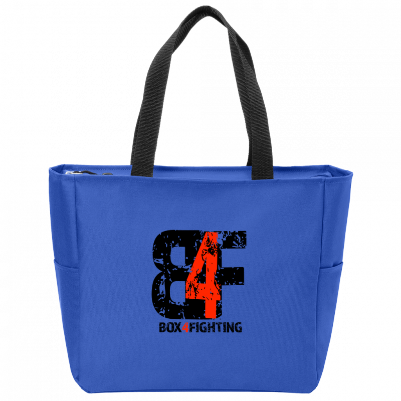 Black B4F Logo Zip Tote