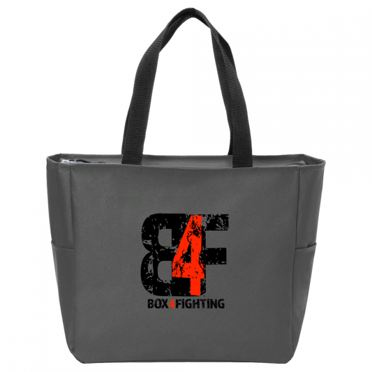 Black B4F Logo Zip Tote