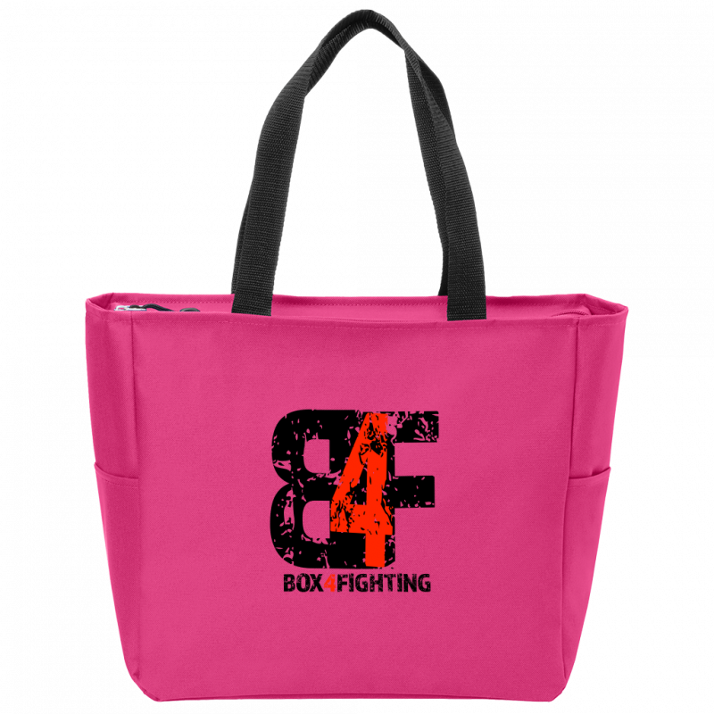 Black B4F Logo Zip Tote