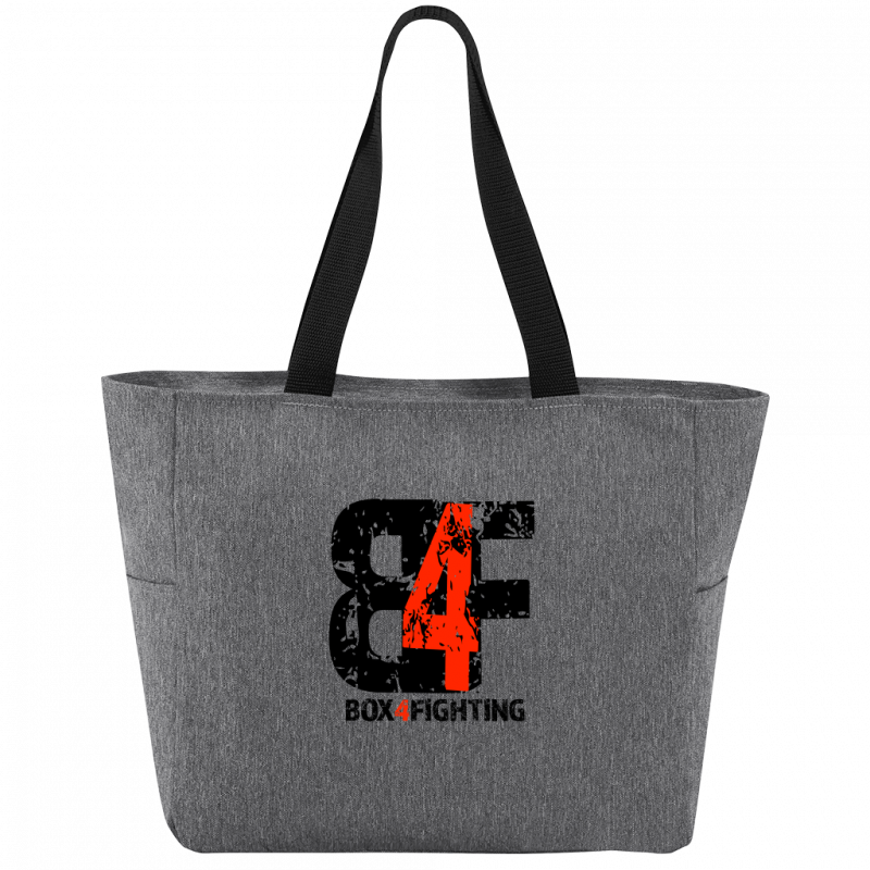 Black B4F Logo Zip Tote