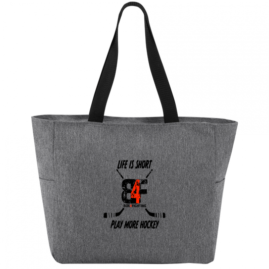 Play More Hockey Zip Tote