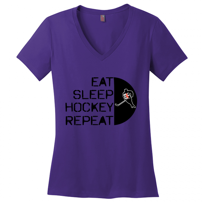 Eat Sleep Hockey Repeat V-Neck