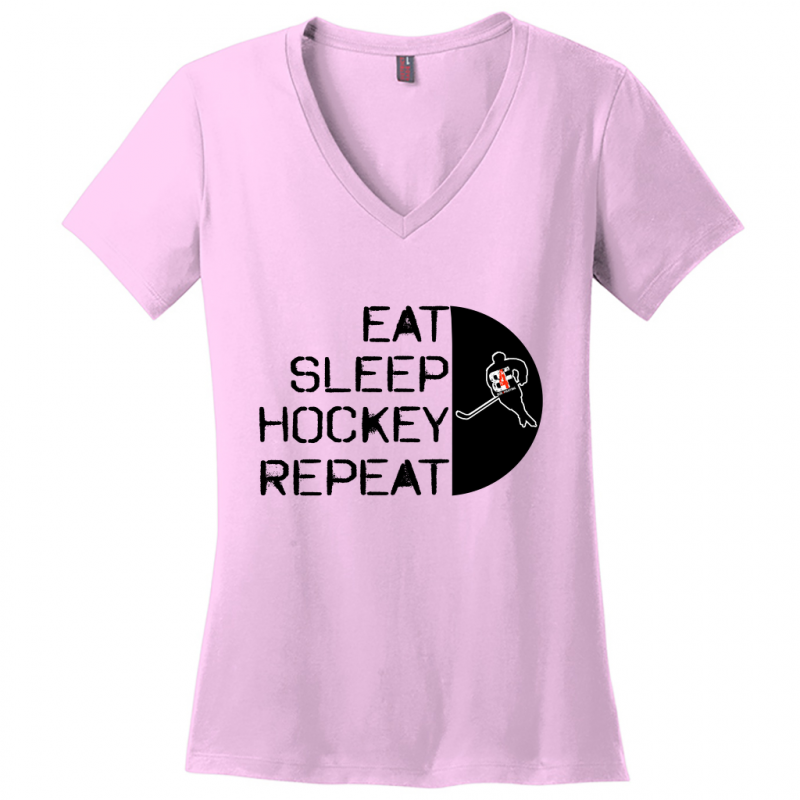 Eat Sleep Hockey Repeat V-Neck