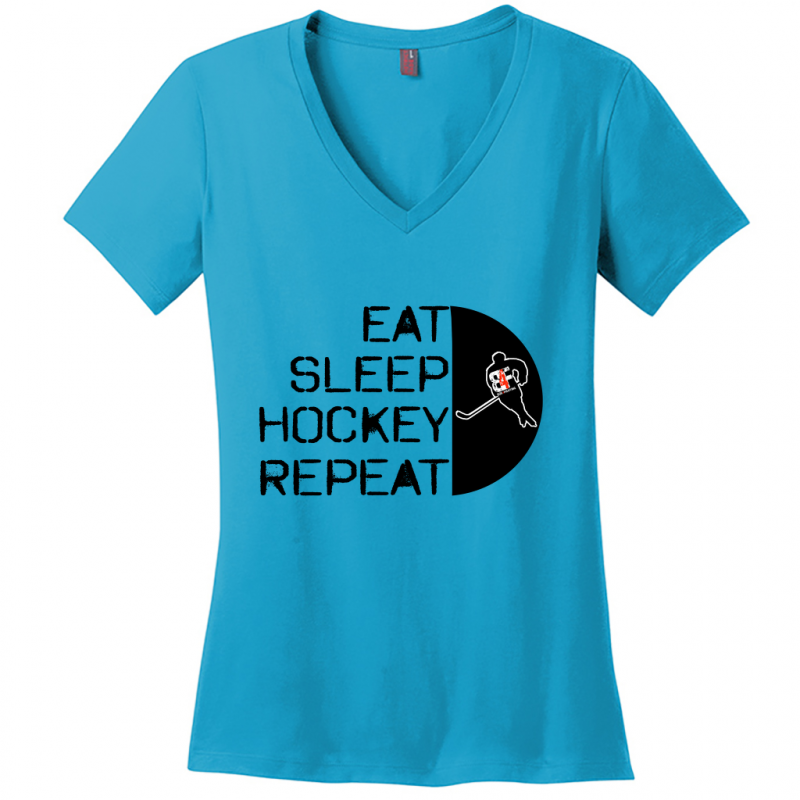 Eat Sleep Hockey Repeat V-Neck