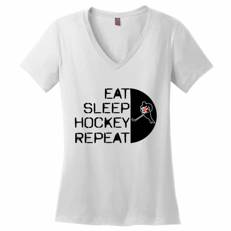 Eat Sleep Hockey Repeat V-Neck