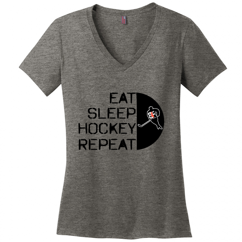 Eat Sleep Hockey Repeat V-Neck